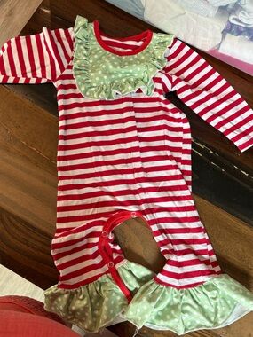 Christmas ruffle romper